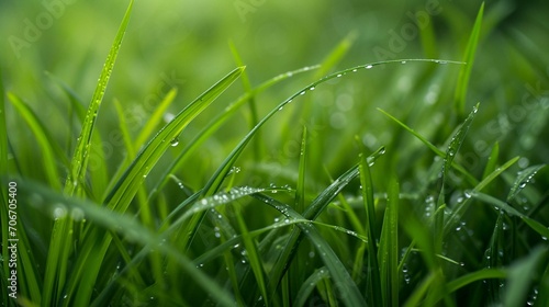 green grass with water drops