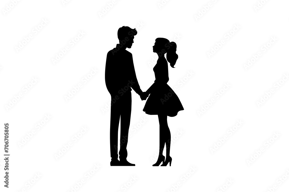 Romantic couple silhouettes. Man and woman in love. Cute couple holding hands and kissing. Couple in love. Romantic concept. Valentines day. Romantic couple silhouettes. Man and woman in love. Cute couple holding hands and kissing. Couple in love. Romantic concept. Valentines day.