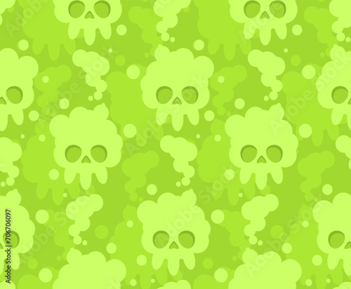 Smoke skull is sign of death pattern seamless. Deadly gas background