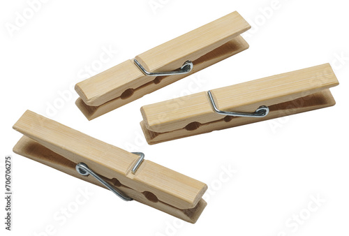 Vászonkép clothespins isolated from background