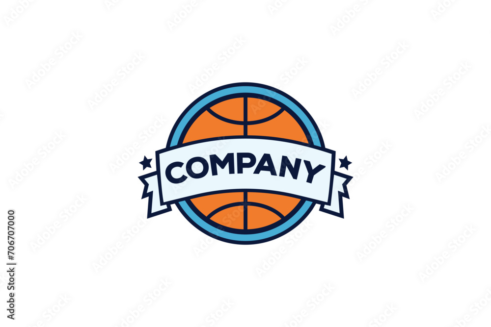 Logo design of an emblem design for the basketball sport. Logo design of an emblem design for the basketball sport.