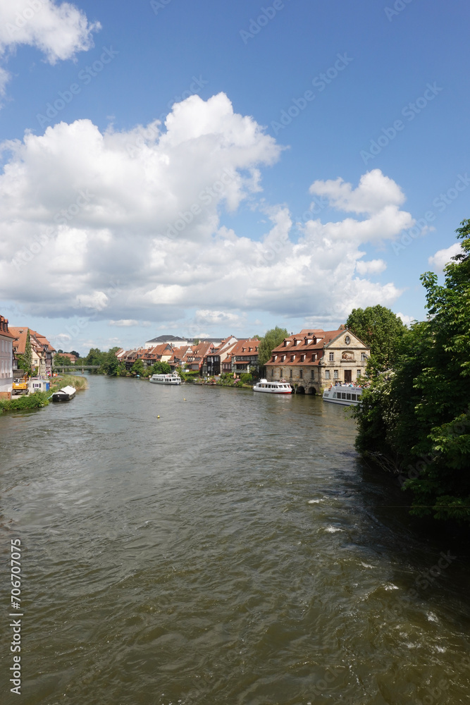 The river and traditional houses in Bamberg, Germany