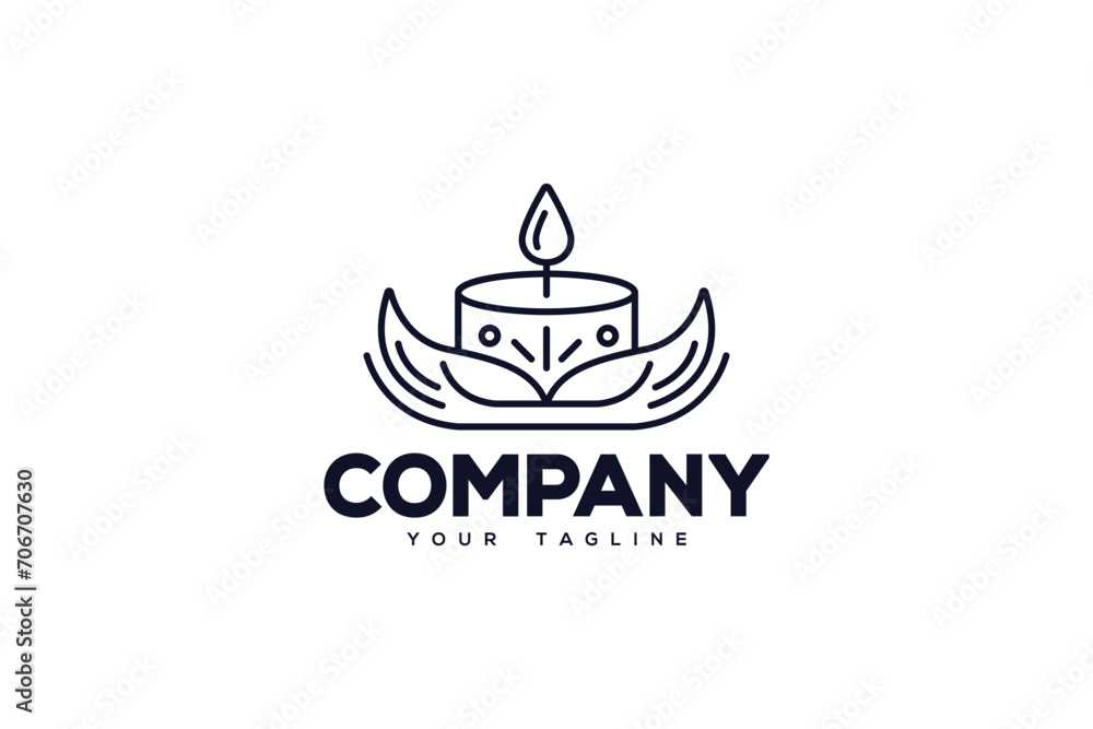 Candle Logo Design - Spa Logo Design Candle Logo Design - Spa Logo Design