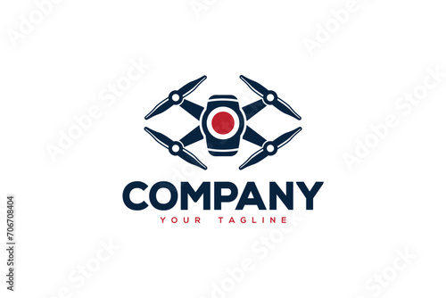 Creative logo design depicting a cool drone.