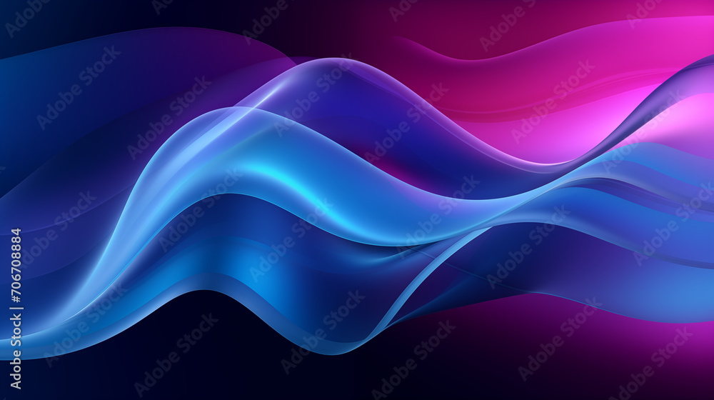 Abstract blue and purple liquid wavy shapes futuristic banner. Glowing retro waves vector background. Generative AI Abstract blue and purple liquid wavy shapes futuristic banner. Glowing retro waves vector background. Generative AI
