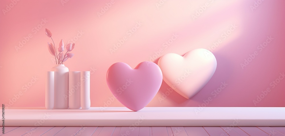 pink heart on a table pink heart on a table