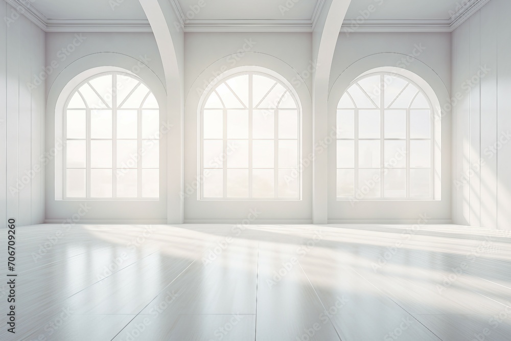 Fototapeta premium empty room with windows