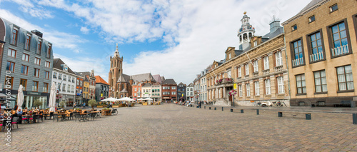 Marketplace and St. Christopher's Cathedral (Christoffelkathedraal) in Roermond in the province of Limburg Netherlands (Nederland)