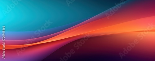 Turquoise orange violet glow blurred abstract gradient on dark grainy background