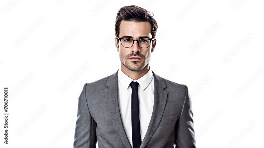 Confident portrait of a handsome Caucasian man in a formal suit, smiling with a toothy smile. Confident portrait of a handsome Caucasian man in a formal suit, smiling with a toothy smile.