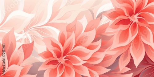 Vermilion pastel template of flower designs with leaves and petals