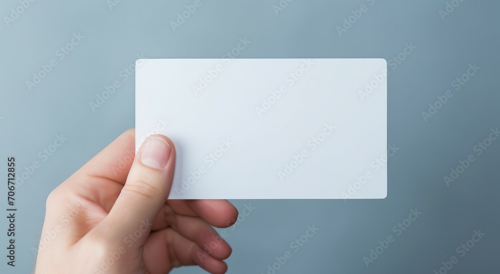 Fototapeta premium hand holding blank business card