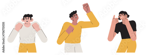 Diverse happy cheerful business team, colleagues characters, employees, rejoicing success, achievement, victory, progress at work together. Successful teamwork concept for web banner, mobile app.