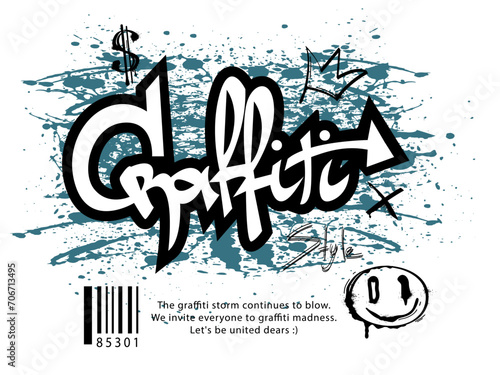 Street Work graffiti slogan illustration vector.