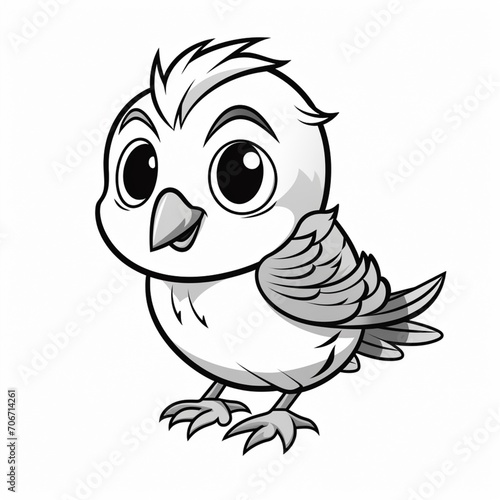 Cute sparrow bird drawing coloring page picture