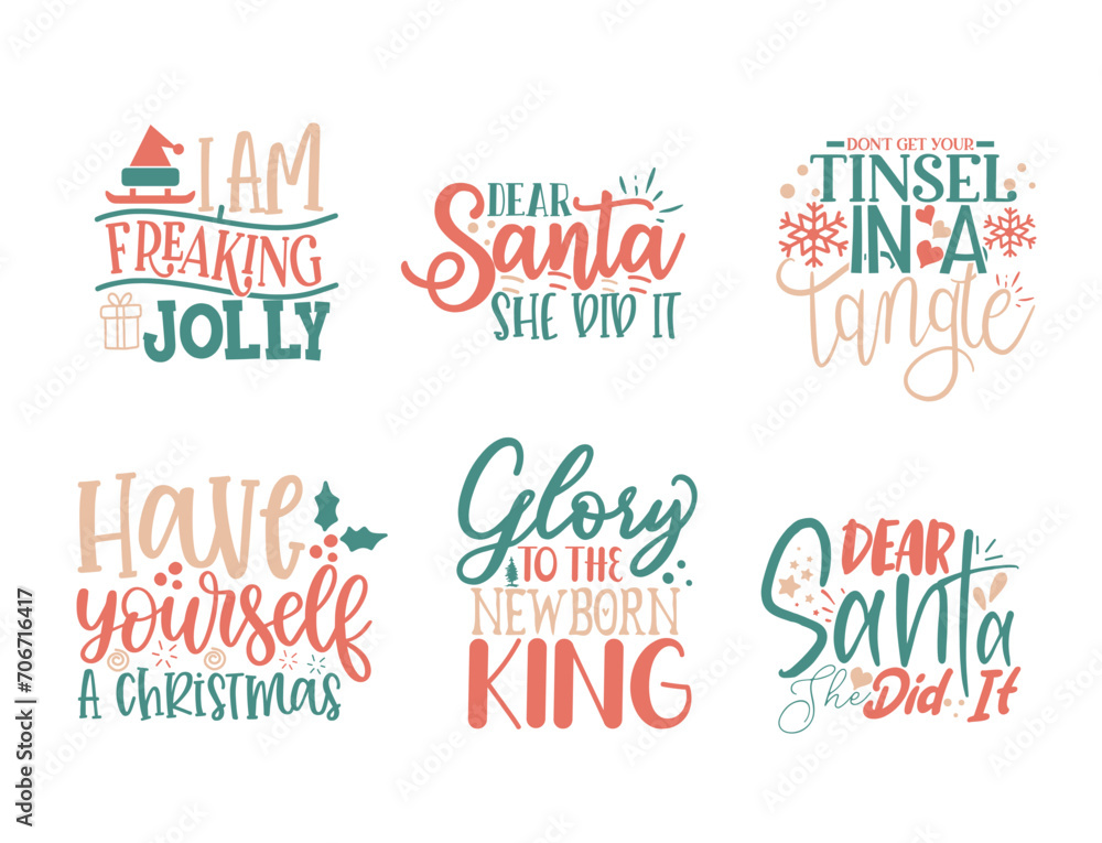 Christmas bundle quotes sayings and phrase typography handwriting bundle collection vector Christmas bundle quotes sayings and phrase typography handwriting bundle collection vector