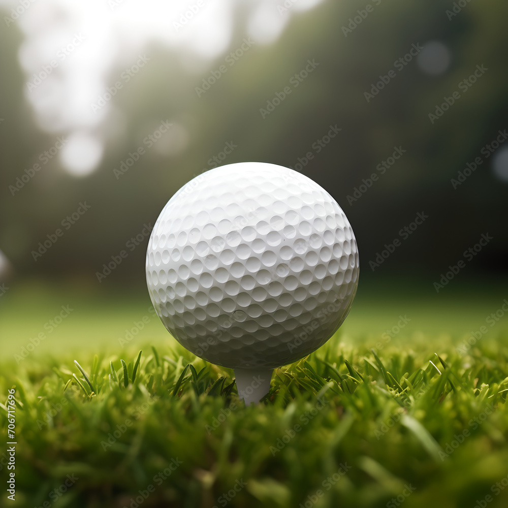 close up of golf ball resting on tee close up of golf ball resting on tee