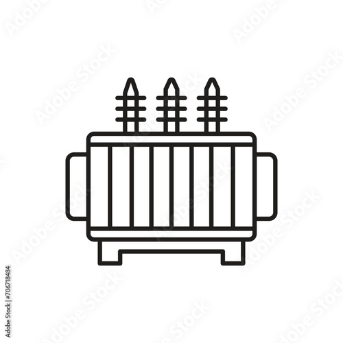 Electric transformer icon, power transformer symbol, isolated on white background, vector illustration
