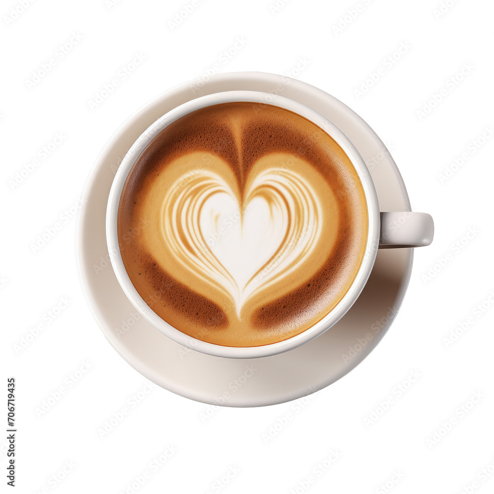 taza sobre plato conteniendo un café con forma de corazón, sobre fondo transparente png taza sobre plato conteniendo un café con forma de corazón, sobre fondo transparente png