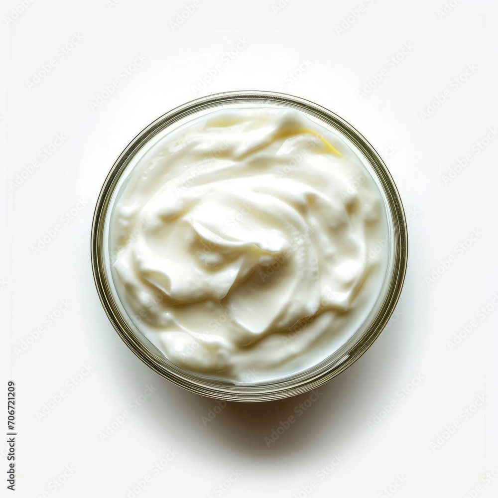 Jar of Whipped Cream on a White Surface Jar of Whipped Cream on a White Surface