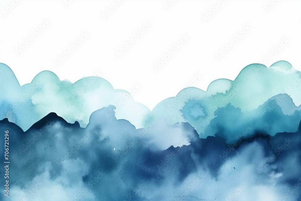 Background with blue gradient watercolor design. Generative AI