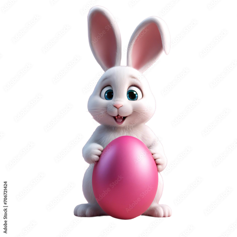 3D Printable Easter Rabbit PNG Clipart Sticker - Celebrate with Joyful Design