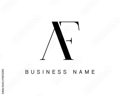 A F Logo. AF Letter Logo Design with Black Color.