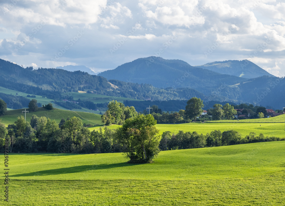 Green landscape in Allgovia, Germany..