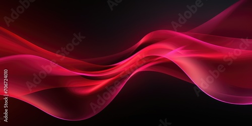 Abstract of red and pink silk waves flowing dynamically across black background.For greeting card or web design elements Valentine's Day themed graphics and love messages, womens day and mother day.