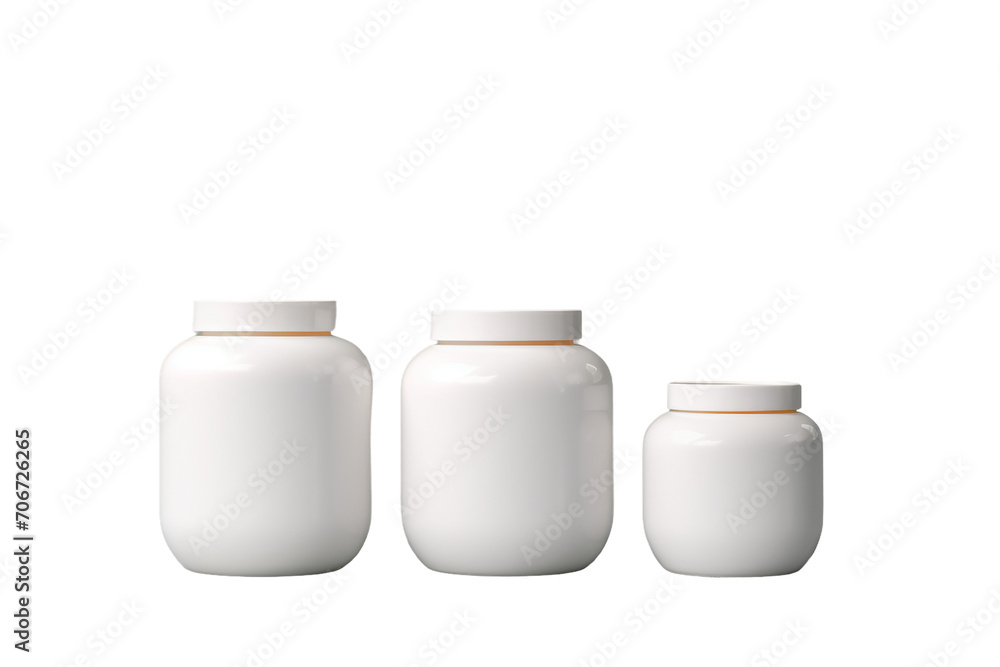 Mockup of cosmetic jar on white background, isolated on white background Mockup of cosmetic jar on white background, isolated on white background