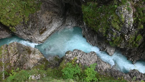 A beauiful gorge with clear water from a moutain stream