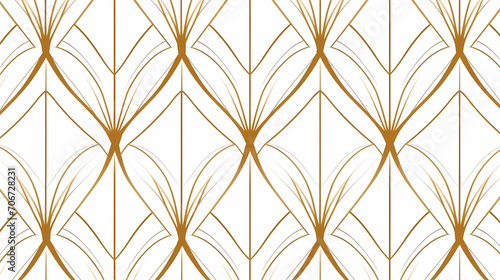 Elegant gold line geometric pattern seamless wallpaper. repeating golden texture background 