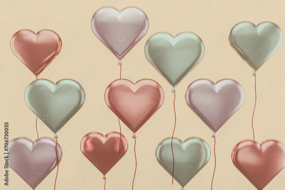 corazones render 3D corazones render 3D