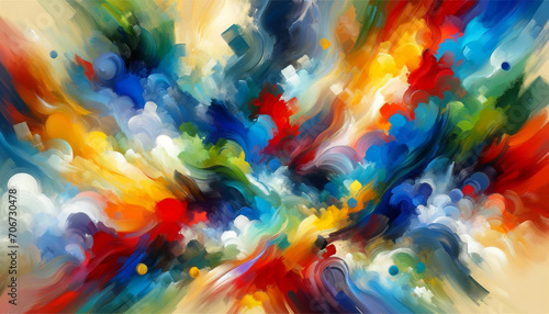 Abstract painting with vibrant colors. Fantasy concept, Illustration painting