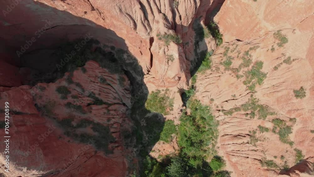 Spectacular Aerial Overhead At Red Ravine Canyons Spectacular Aerial Overhead At Red Ravine Canyons