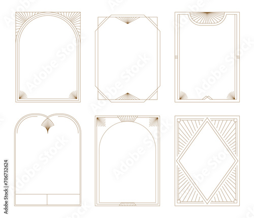 Art Deco frames minimalist collection. Elegant luxury borders and frames, vector templates design