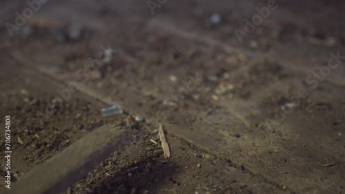Wallpaper Mural Old wood stick on dirty floor / Sliding movement Torontodigital.ca