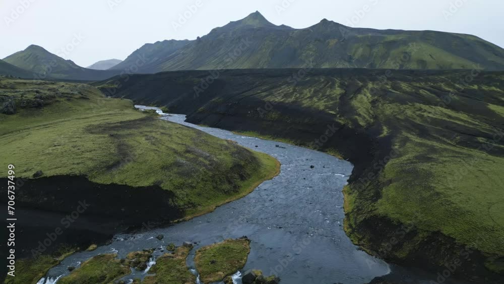 Aerial landscape of Sydra Fjallabak Highlands, Iceland Aerial landscape of Sydra Fjallabak Highlands, Iceland