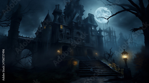 spooky halloween castle