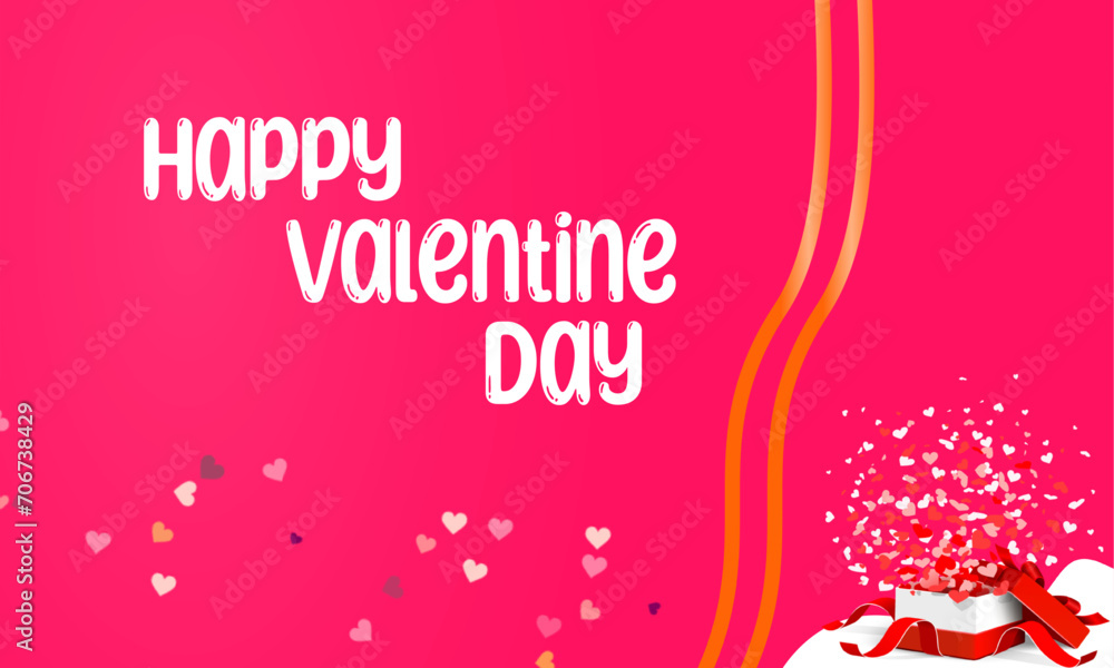 Happy Valentine's Day greeting card with a pink background, suitable as a greeting card to friends, girlfriends or family Happy Valentine's Day greeting card with a pink background, suitable as a greeting card to friends, girlfriends or family
