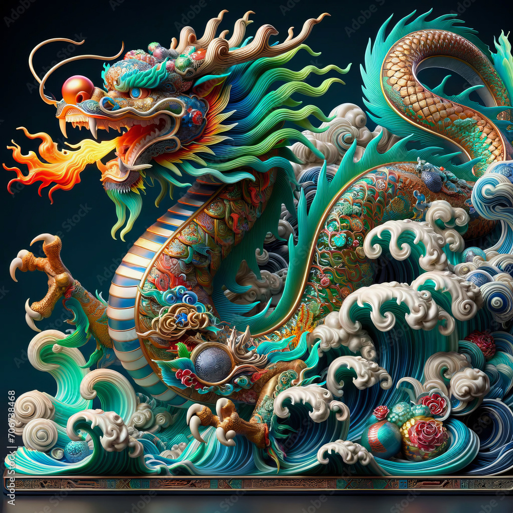 Fototapeta premium chinese dragon statue