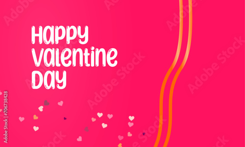 Happy Valentine's Day greeting card with a pink background, suitable as a greeting card to friends, girlfriends or family