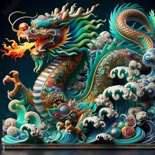 Wallpaper Mural chinese dragon statue Torontodigital.ca