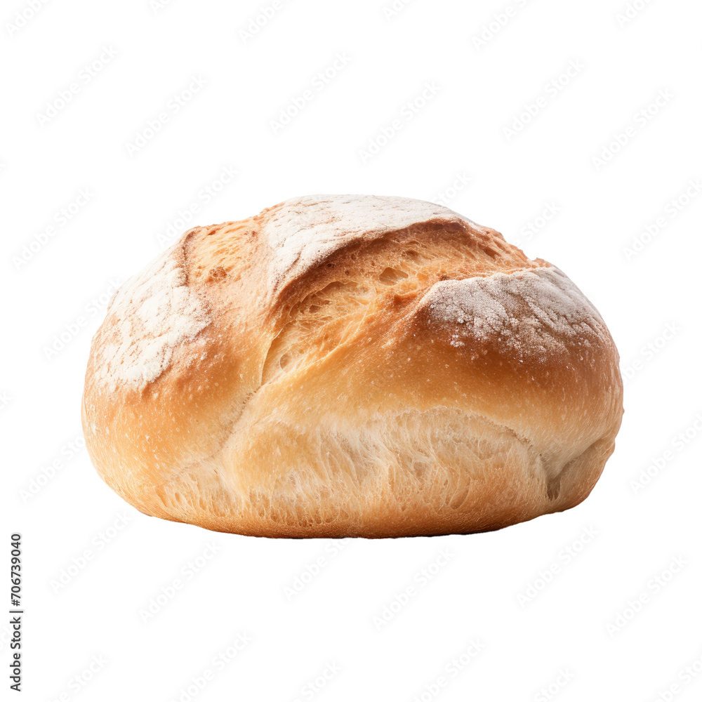 A Loaf of Bread Isolated on a Transparent Background 