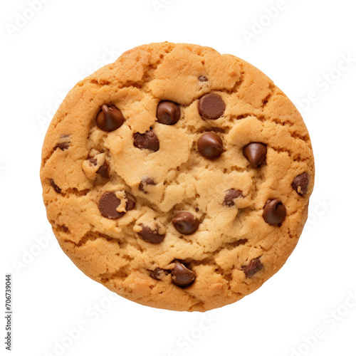Chocolate Chip Cookie Isolated on a Transparent Background 