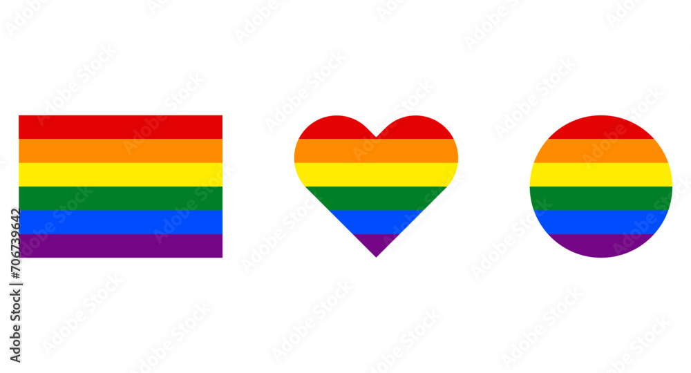 Fototapeta premium Pride flag modern and minimalist concept. lgbt rainbow icons and flag. stickers illustration 