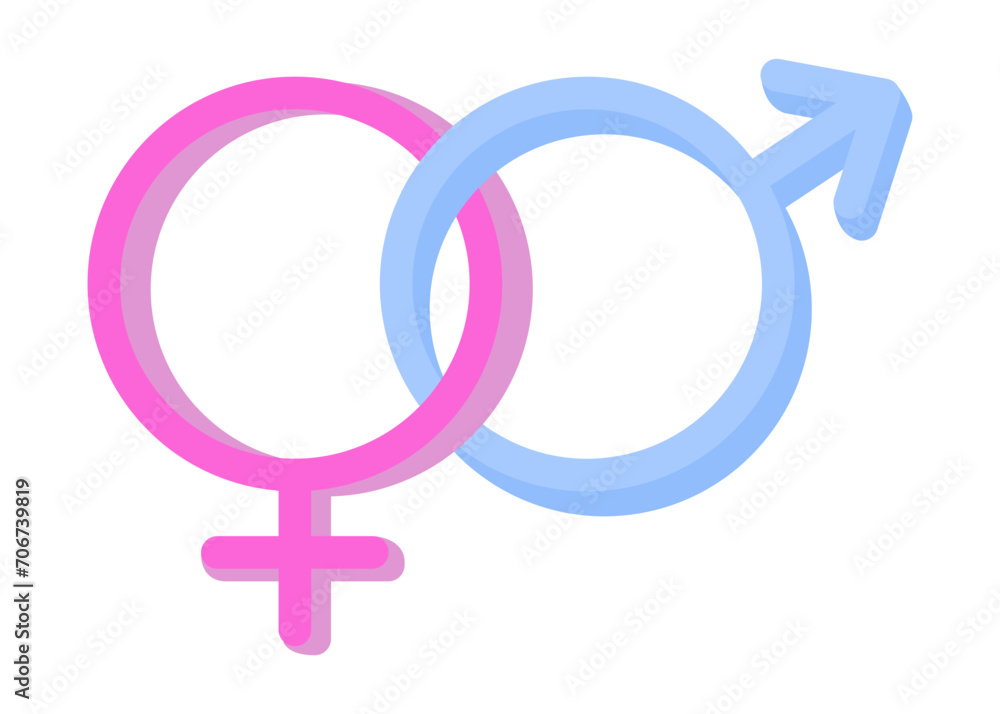 Men and women sexuality symbol vector. human rights gender equality illustration flat design Men and women sexuality symbol vector. human rights gender equality illustration flat design