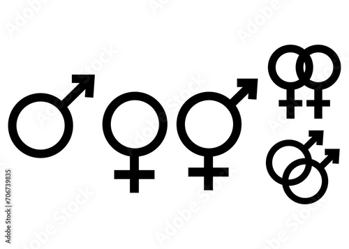 Vector Men and women sexuality symbol vector. human rights gender equality illustration flat design