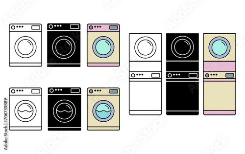 Washer vector icon. Washer flat sign design. Wash machine symbol pictogram. minimalist concept
