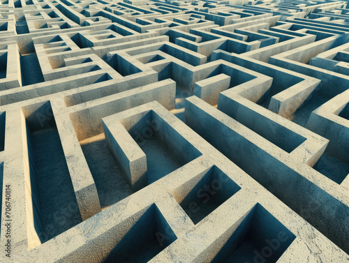 Complex stone maze with earthy tones and textured walls.